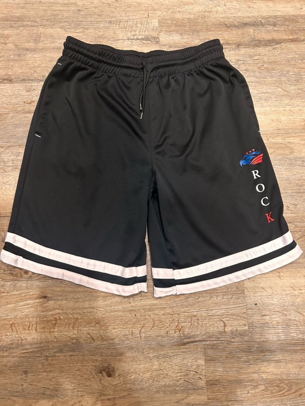 Black Rock Mens Size Large Basketball Shorts with White Trim